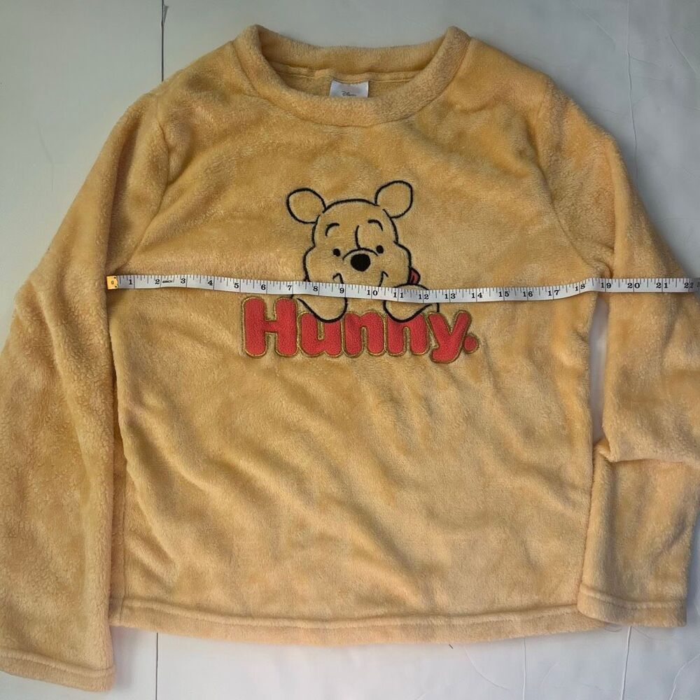 Disney 100 Women's Fleece Winnie The Pooh Hunny Pajama Top Yellow Size Small - Picture 2 of 5